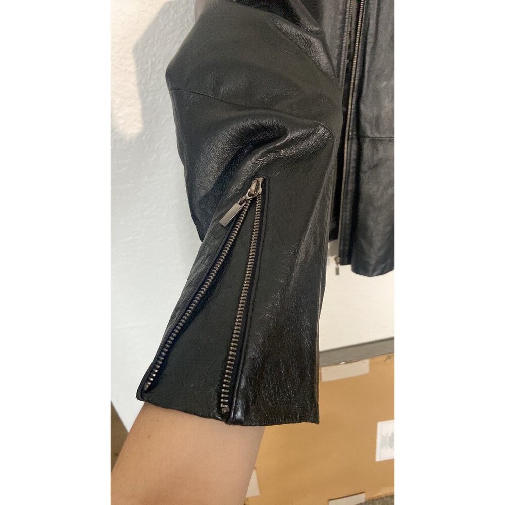 Pamela McCoy Women's Black Leather Jacket Size Large - Picture 9 of 10